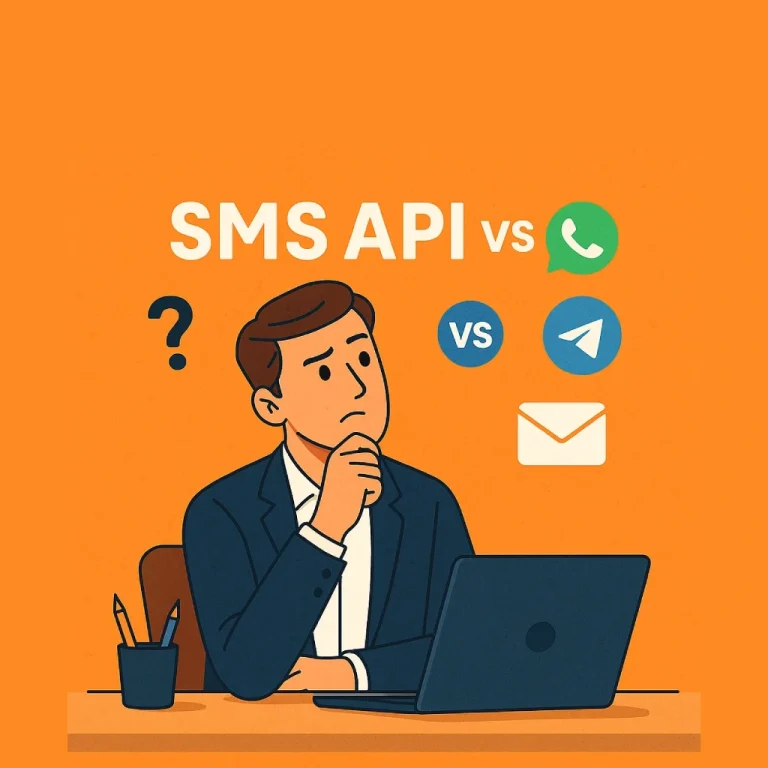 مقایسه api پیامکی با واتساپ و تلگرام و ایمیل