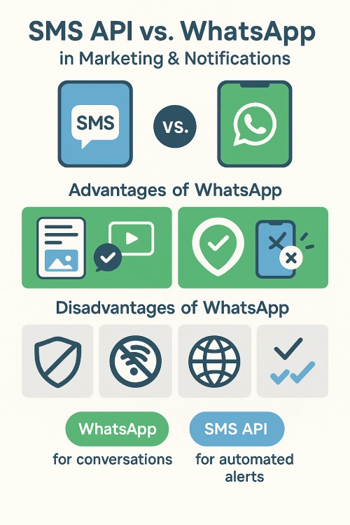 اینفوگرافیک مقایسه api sms در مقابل واتساپ
